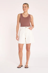 Grace Denim Short - Cream