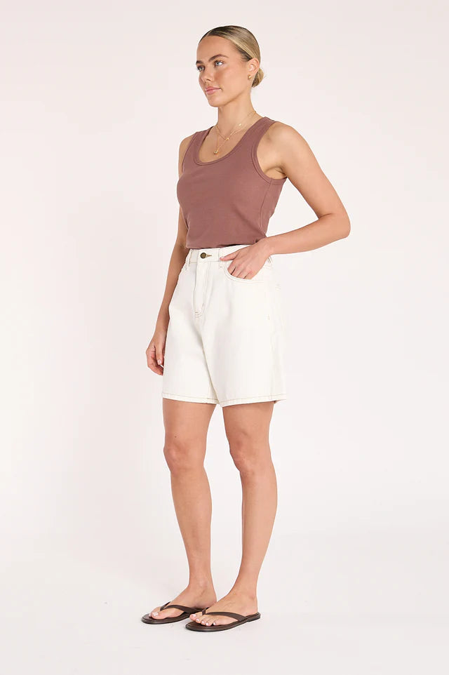 Grace Denim Short - Cream