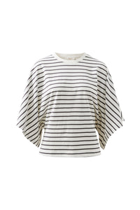 Lucy Relaxed Sleeve Tee - Vanilla/Phantom Stripe