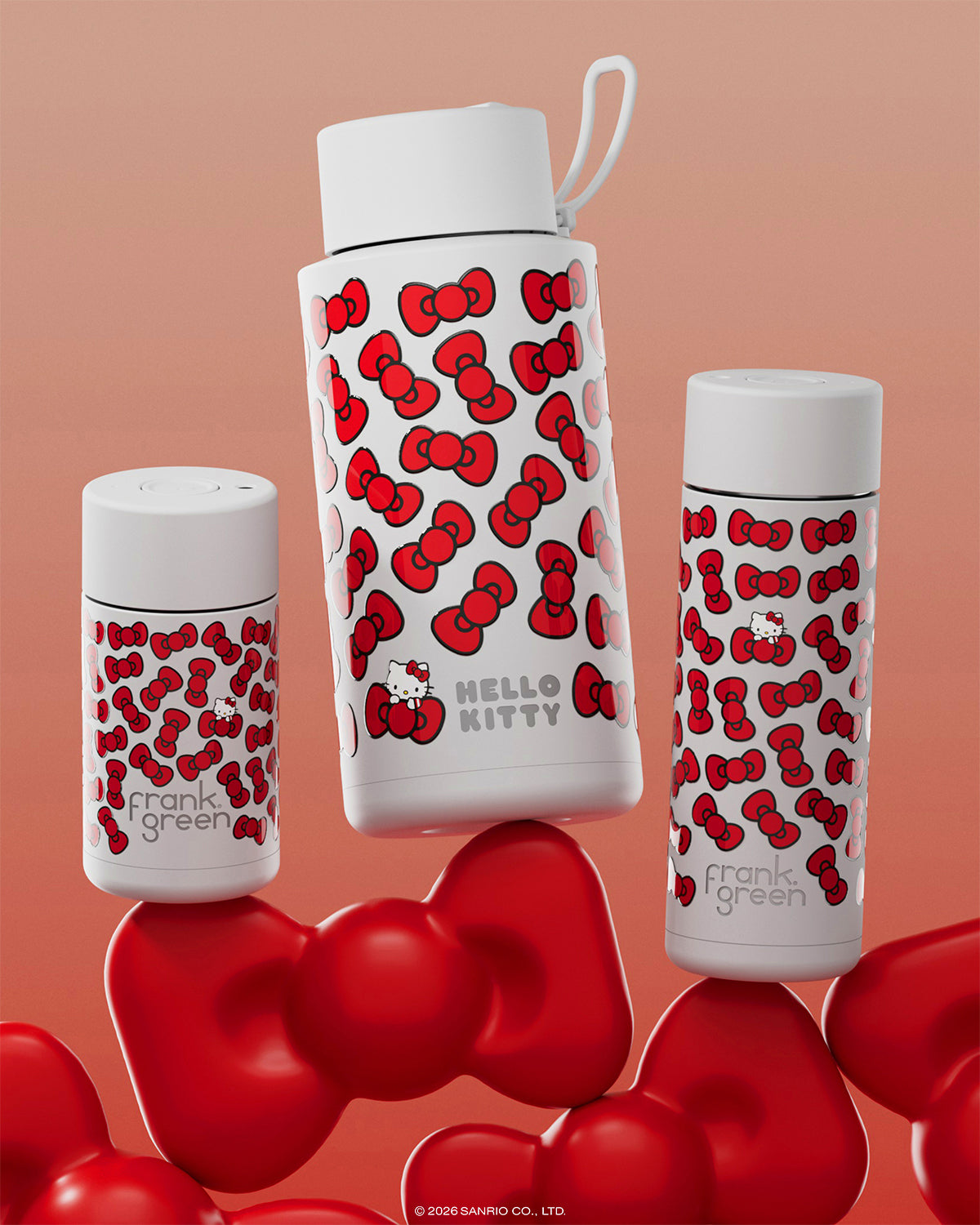 20oz Reusable Bottle Hello Kitty with Flip Straw Lid (Bow Edition)