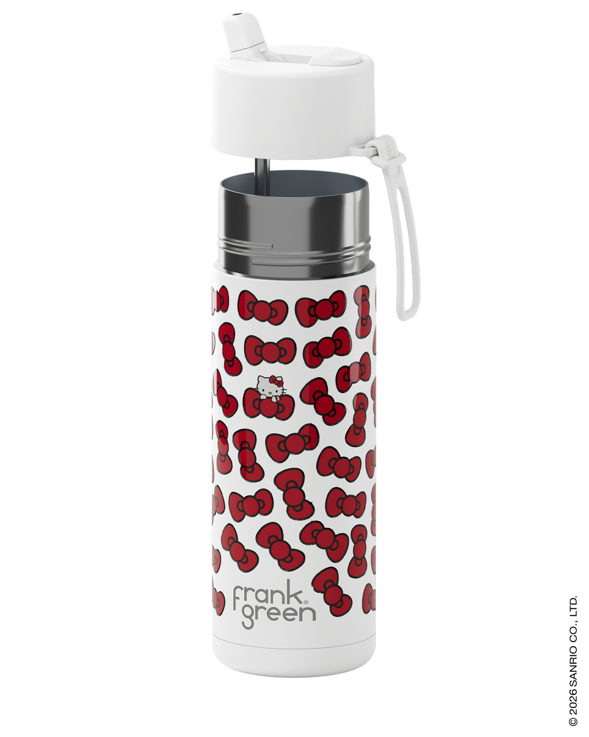 20oz Reusable Bottle Hello Kitty with Flip Straw Lid (Bow Edition)