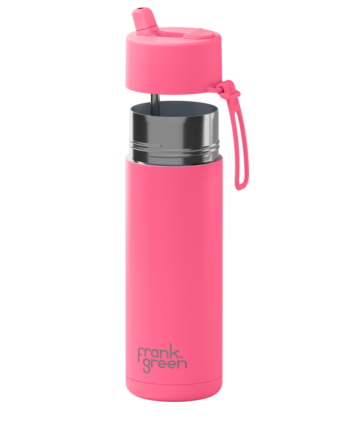 20oz Stainless Steel Ceramic Reusable Bottle Bubblegum with Flip Straw Lid