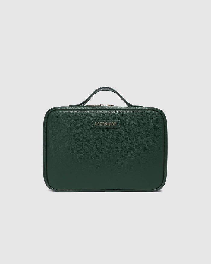 Georgie Cosmetic Case - Forest Green
