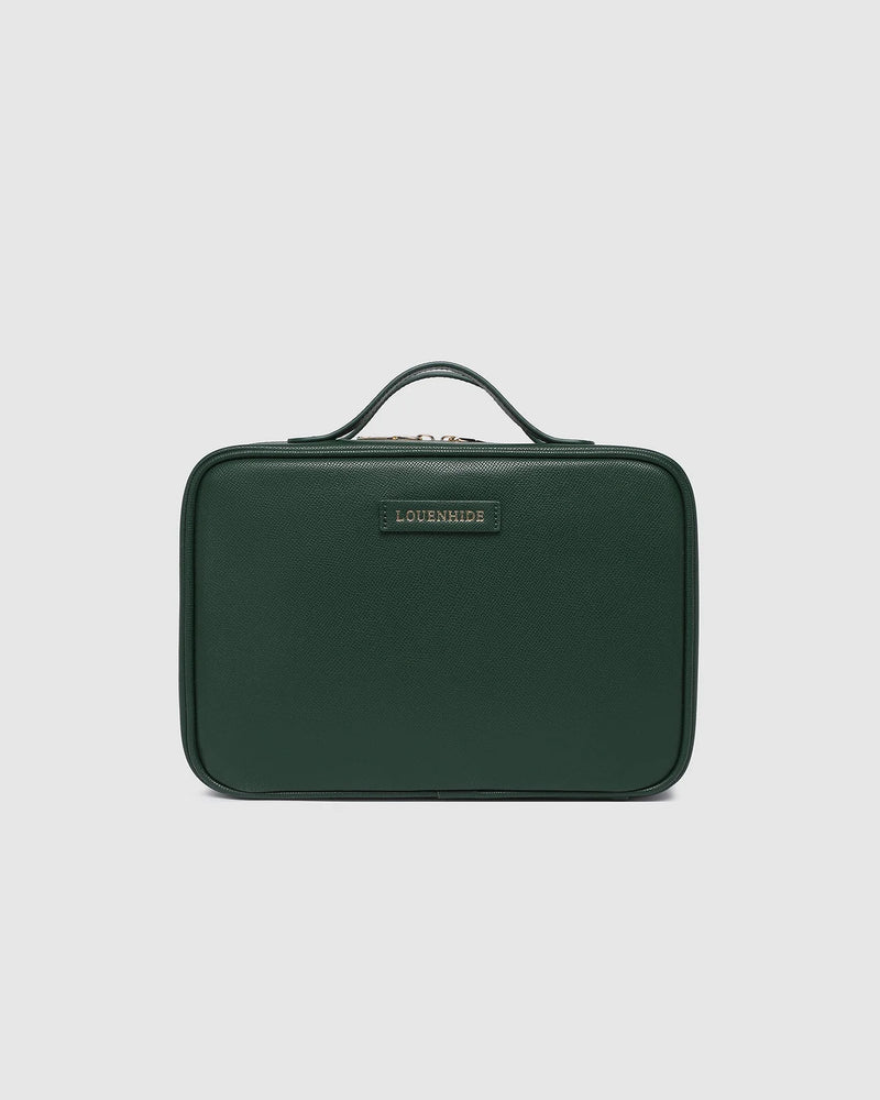 Georgie Cosmetic Case - Forest Green