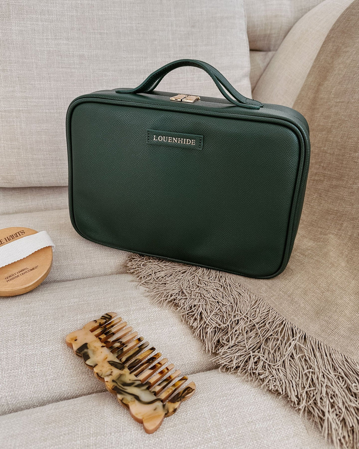 Georgie Cosmetic Case - Forest Green