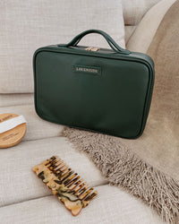 Georgie Cosmetic Case - Forest Green
