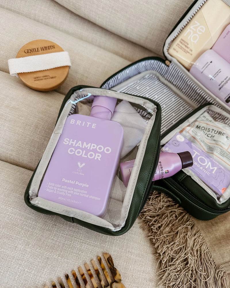 Georgie Cosmetic Case - Forest Green