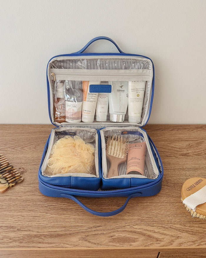 Georgie Cosmetic Case - Ocean Blue