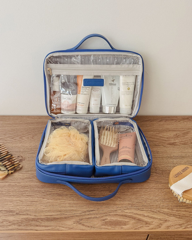 Georgie Cosmetic Case - Ocean Blue