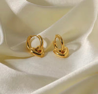 Heart Charm Hoops