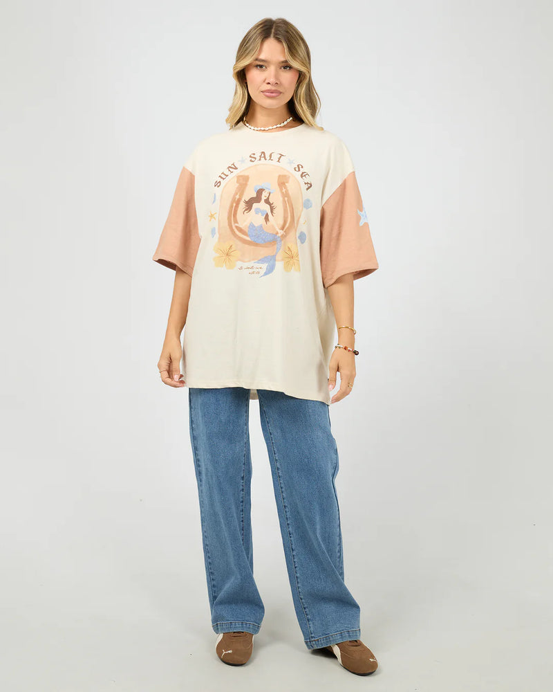 Sun Salt Sea Oversized Tee - Vanilla