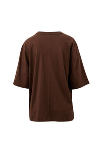 Luna Relaxed Tee - Chocolate/Ceres Script