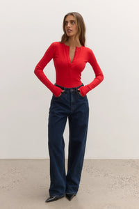 Lara Bodysuit - Cherry Red