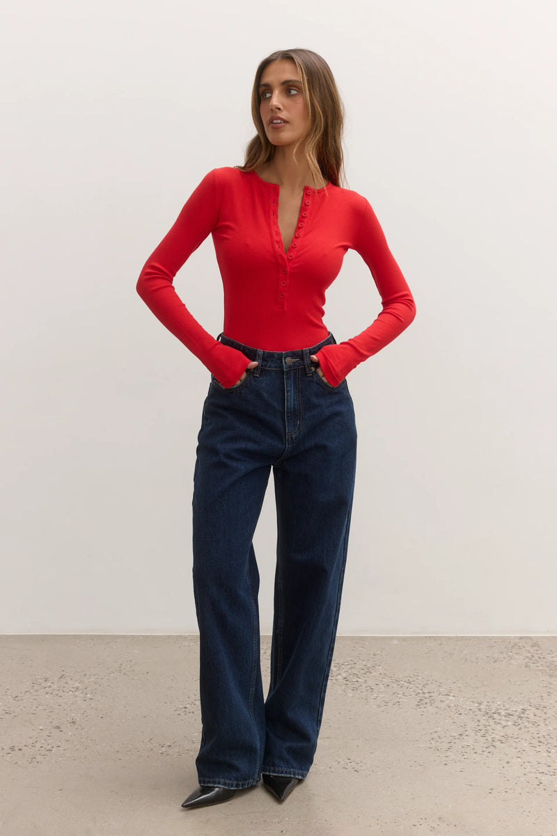 Lara Bodysuit - Cherry Red