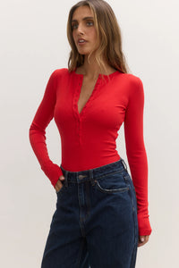 Lara Bodysuit - Cherry Red