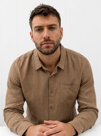 Linen Long Sleeve Shirt II - Tan