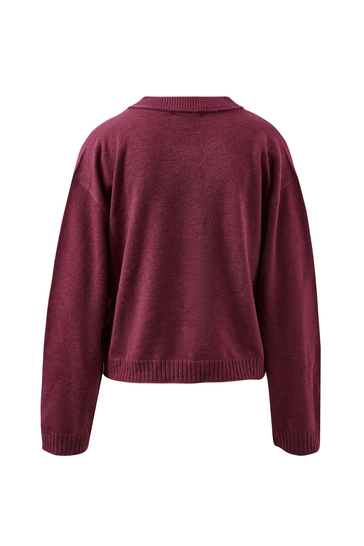 Pippa Long Sleeve Knit Cardi - Washed Burgundy