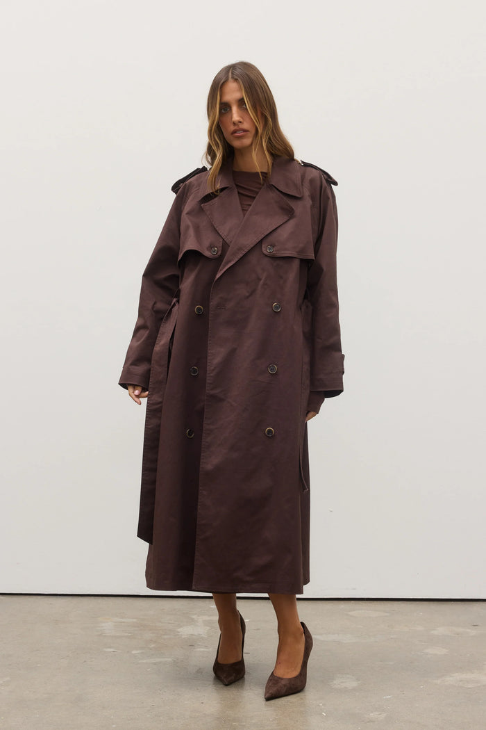 Reece Trench Coat - Espresso