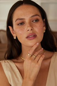 Trinity White Topaz Silver Ring 8 large