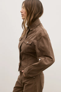 Violet Denim Jacket - Chocolate