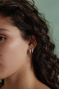 Starburst Silver Hoops