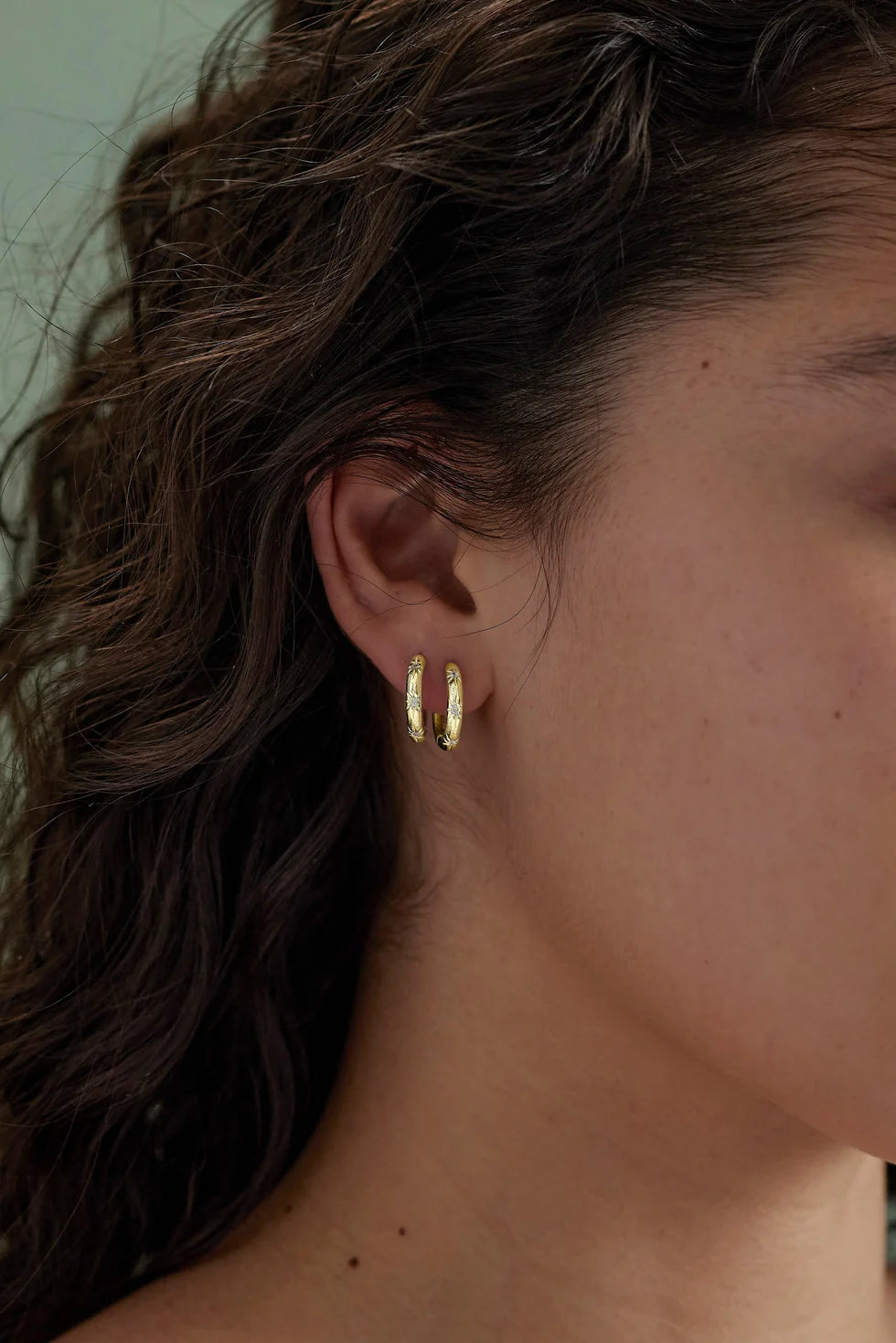 Starburst Gold Hoops