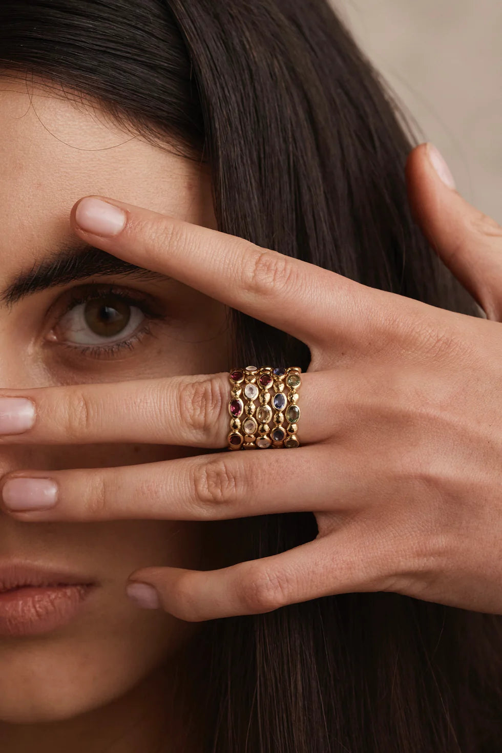 Pebble Mixed Gold Stacker