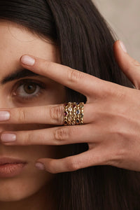 Pebble Mixed Gold Stacker