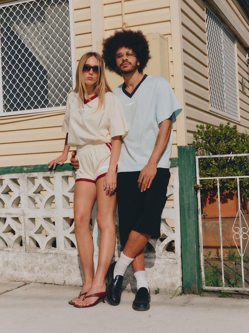 Reflective V Neck Tee - Mint