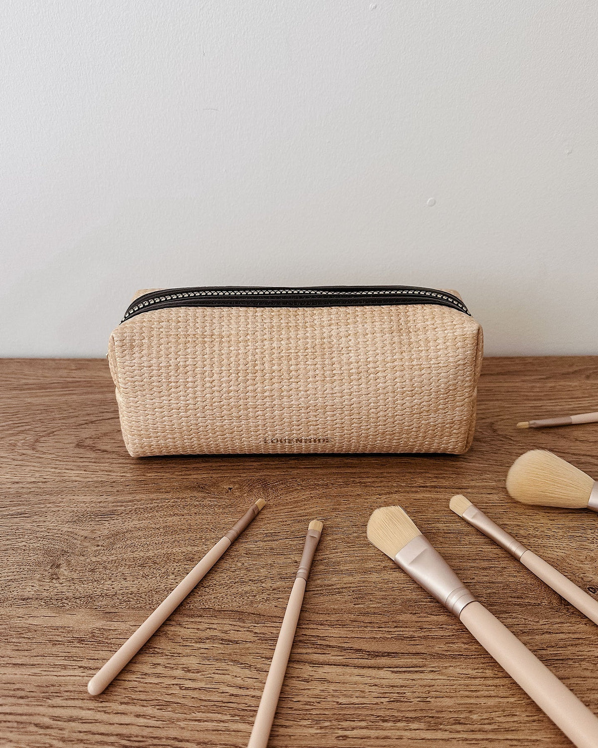 Brianna Makeup Bag - Natural/Black