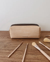Brianna Makeup Bag - Natural/Chocolate