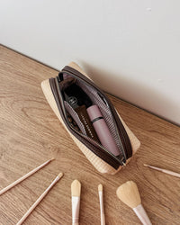 Brianna Makeup Bag - Natural/Black