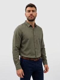 Linen Long Sleeve Shirt II - Khaki