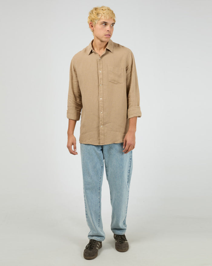 Linen Long Sleeve Shirt II - Tan