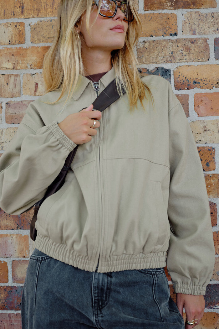 Annie Bomber Jacket - Ash Green