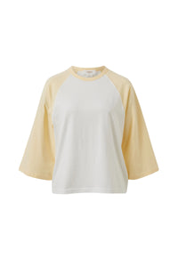 Rileigh Raglan Tee- Warm White/Butter