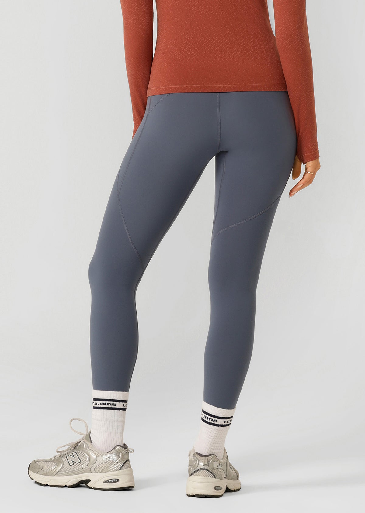 Amy No Ride Phone Pocket Full Length Leggings - Dark Powder Grey