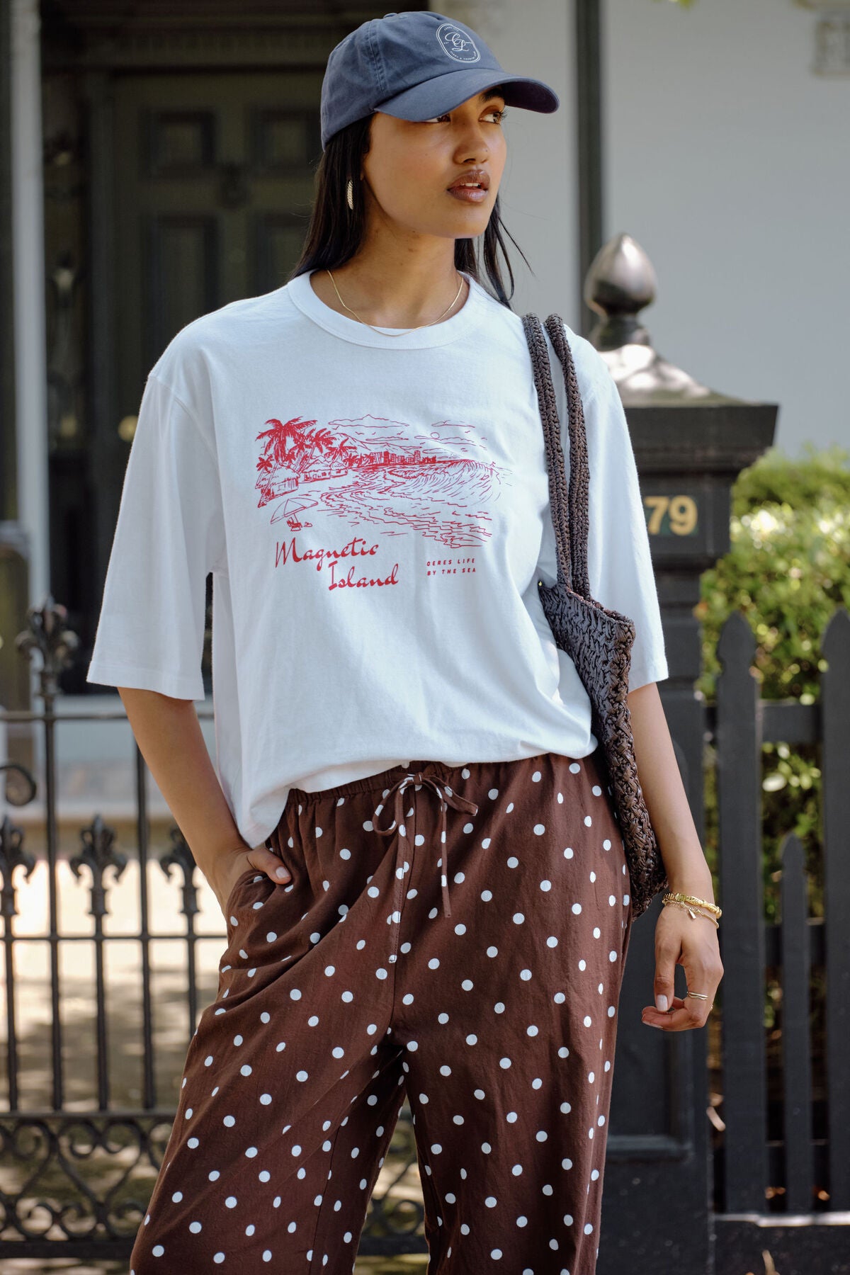 Macy Print Tee - White/Maggie Island