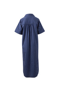 Samara Midi Dress - Prussian Blue Stripe
