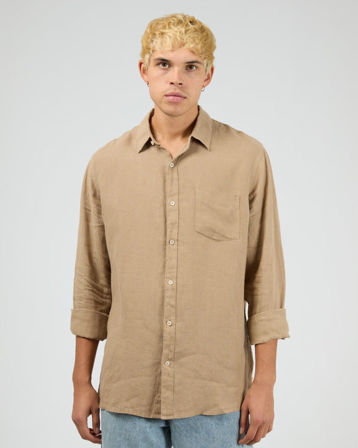 Linen Long Sleeve Shirt II - Tan