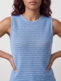 Ceres Life | Margot Mesh Knit Tank - Sky Blue