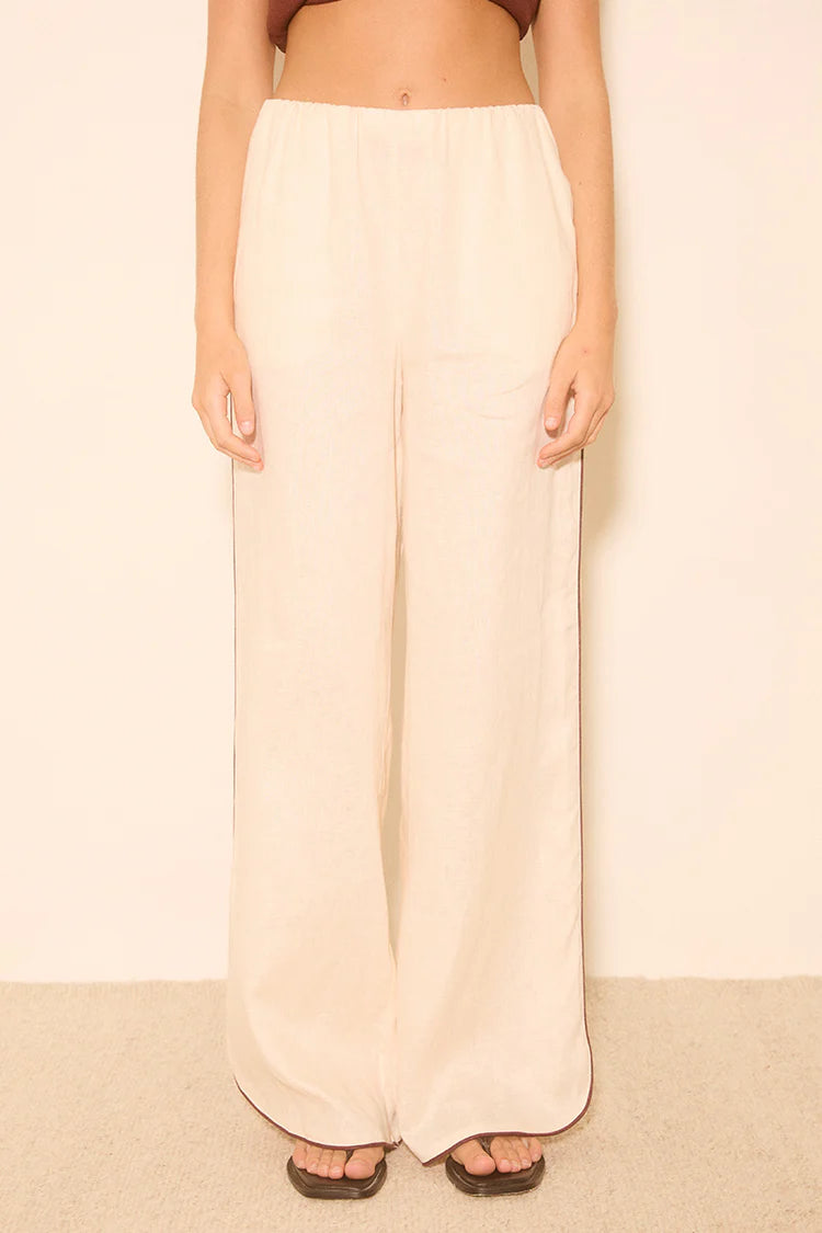 Aleria Pant Cream Contrast Bind