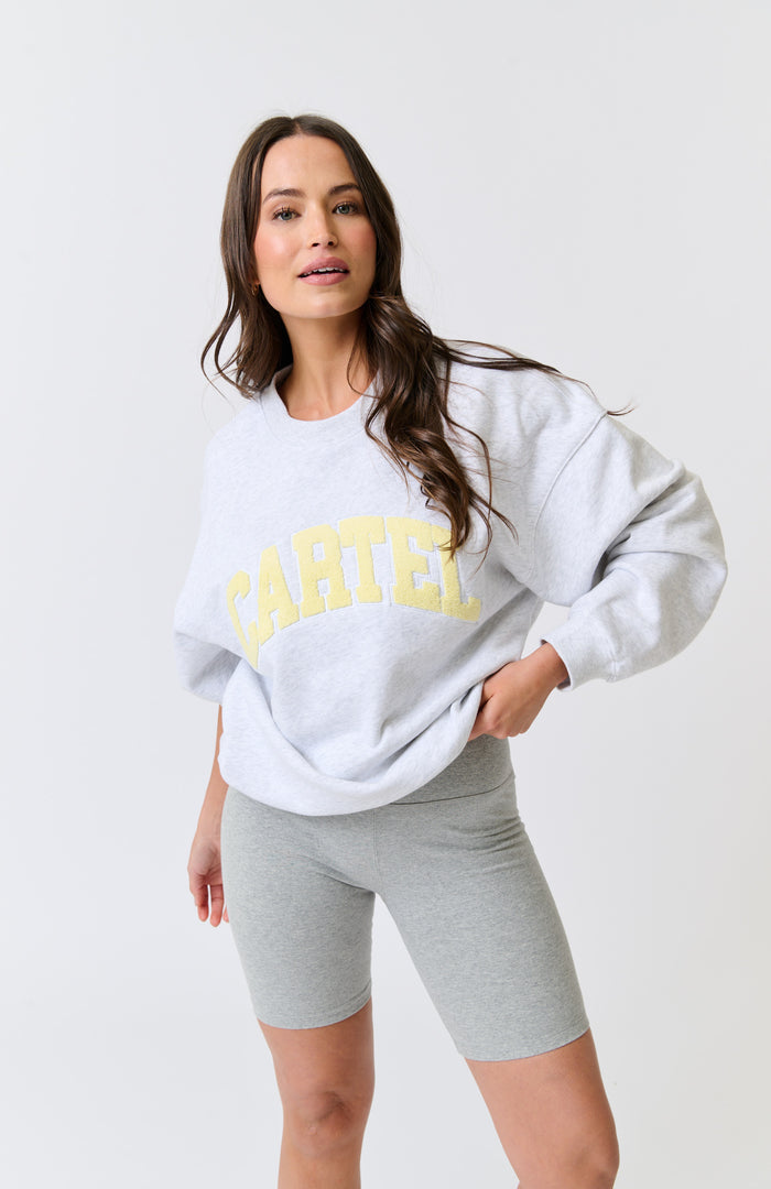 Nina Sweater - Grey Marle Varsity