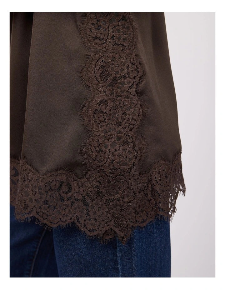 Have Lace Cami - Coffee