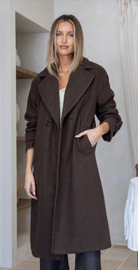 Chocolate Wool Blend Coat