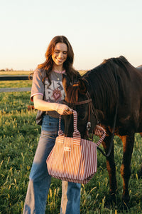 The Mallee Tote | Chocolate Cream Stripe