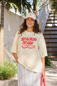 Luna Oversized Tee - Butter/Golden Hour