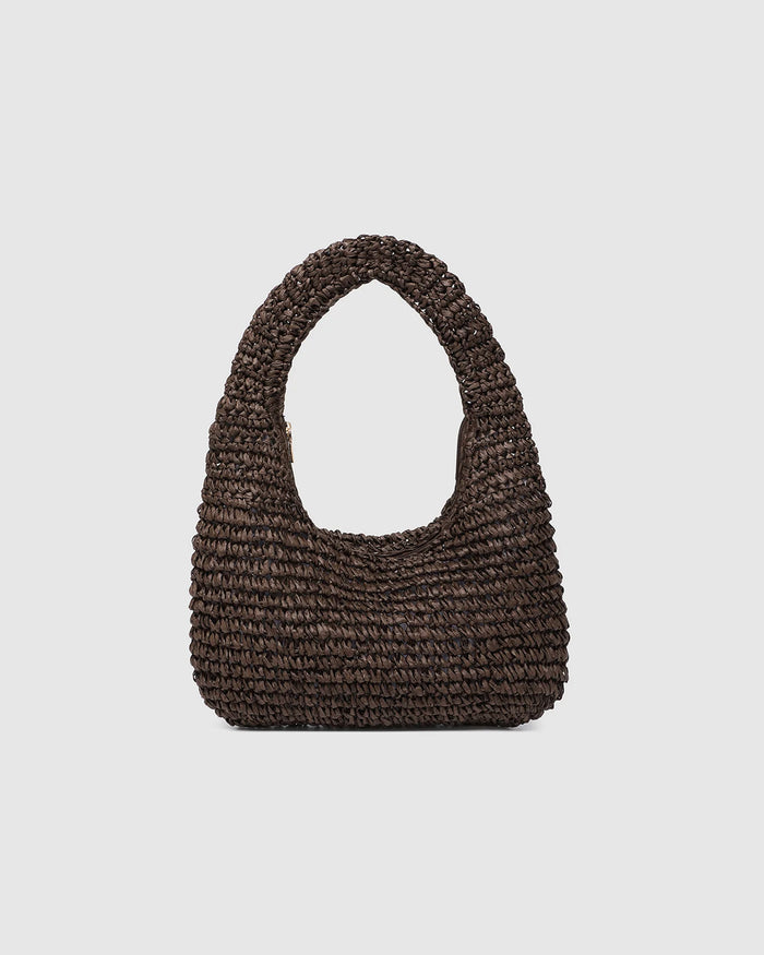Nellie Shoulder Bag - Raffia Chocolate