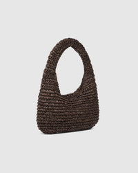 Nellie Shoulder Bag - Raffia Chocolate