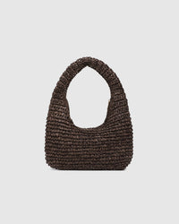 Nellie Shoulder Bag - Raffia Chocolate